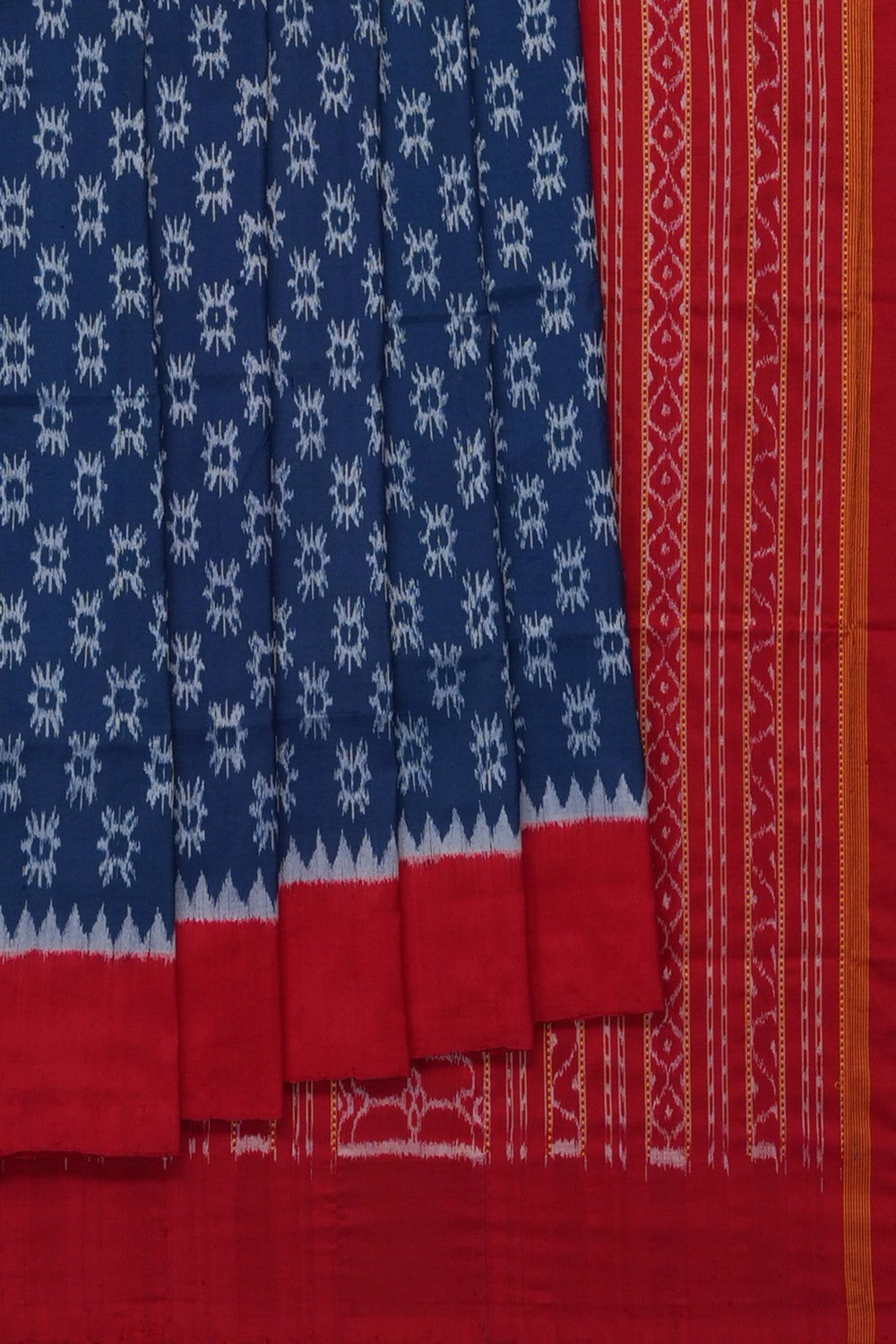 Image of Blue Sambalpuri Silk Saree