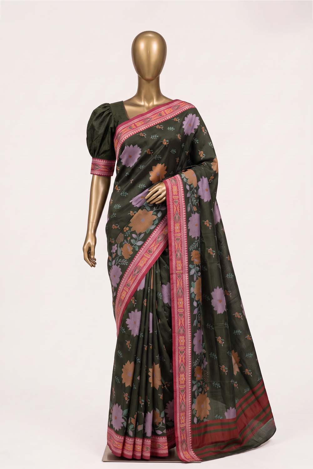 Image of A Floral Printed Kota Saree