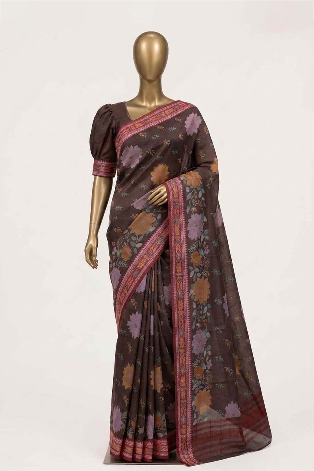 Image of A Floral Printed Kota Saree
