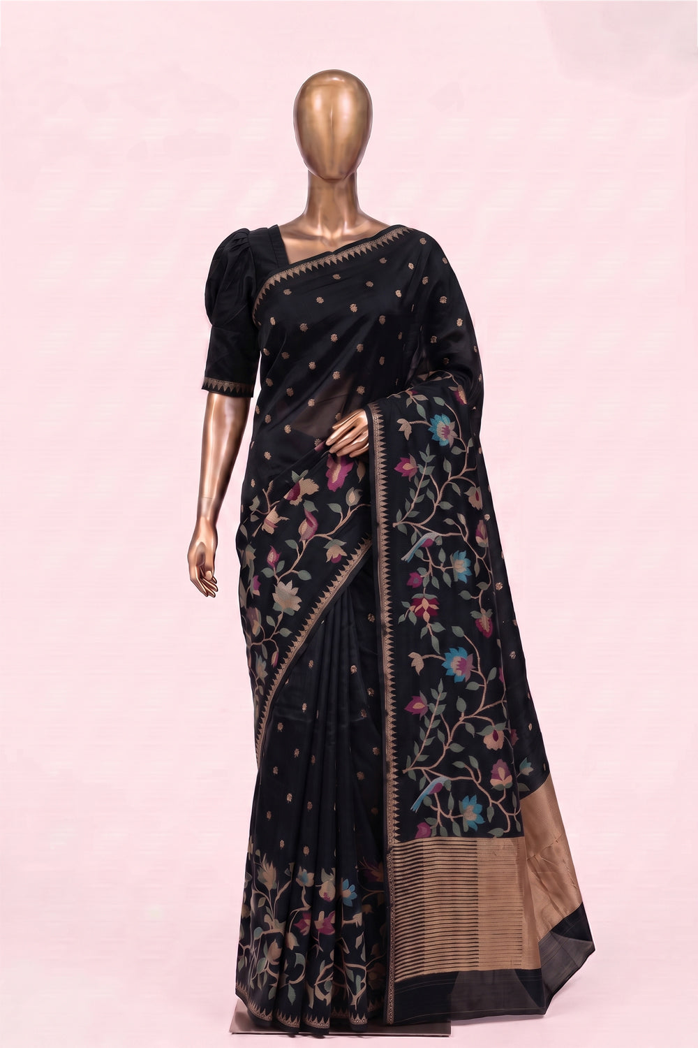 Image of Black Silk Saree