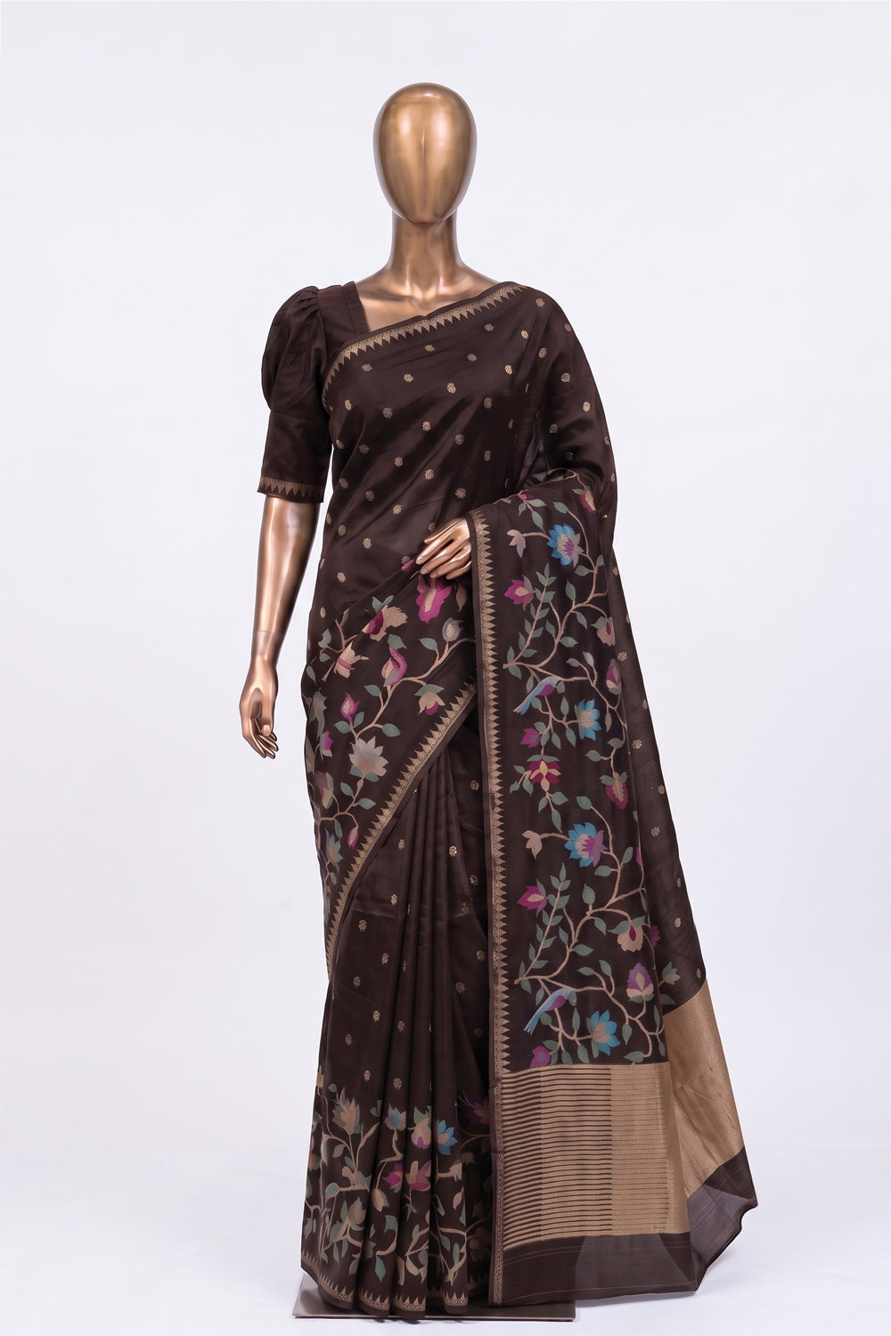 Image of Brown Silk Saree