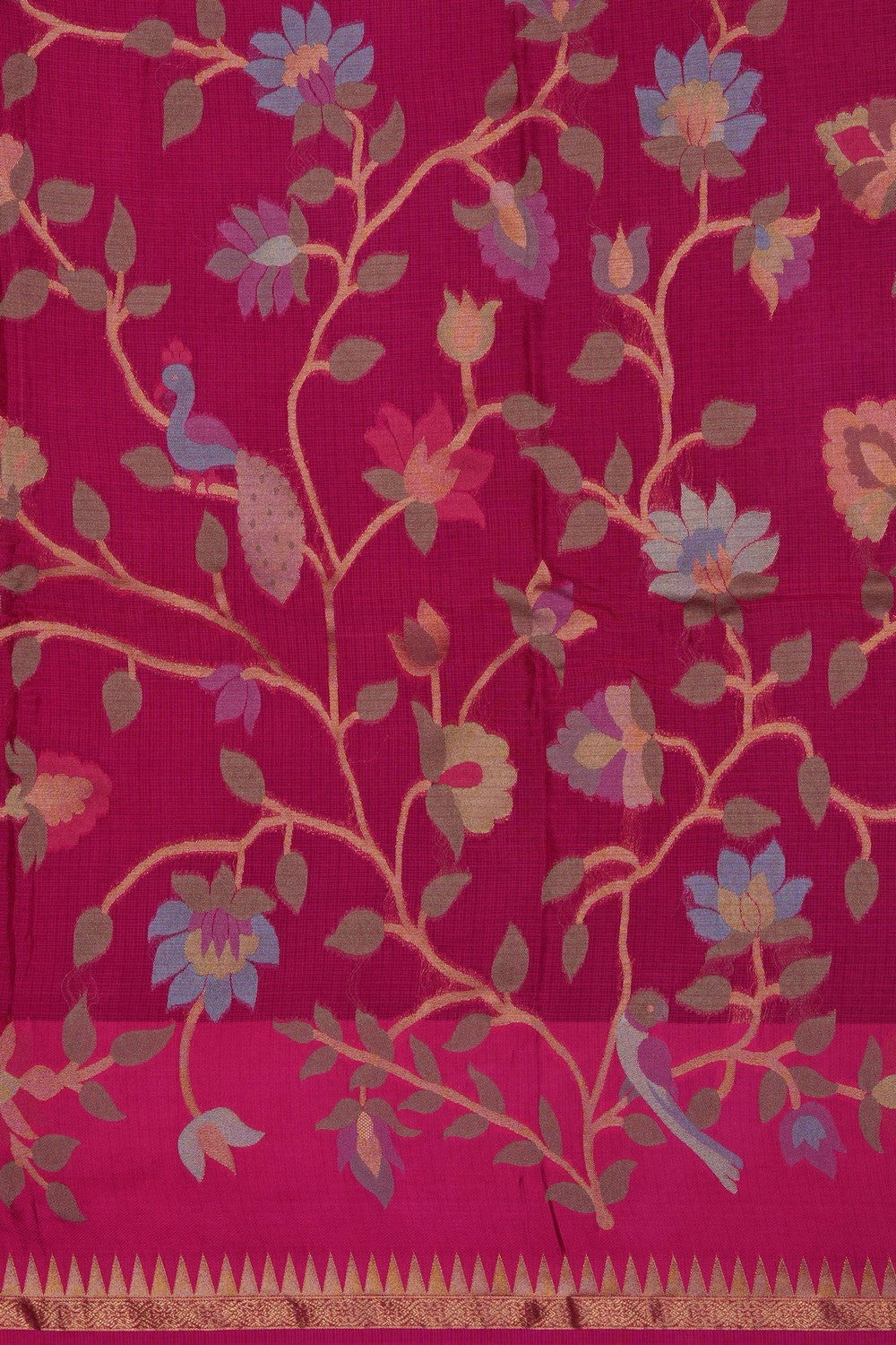Image of Plum-Pink Silk Saree