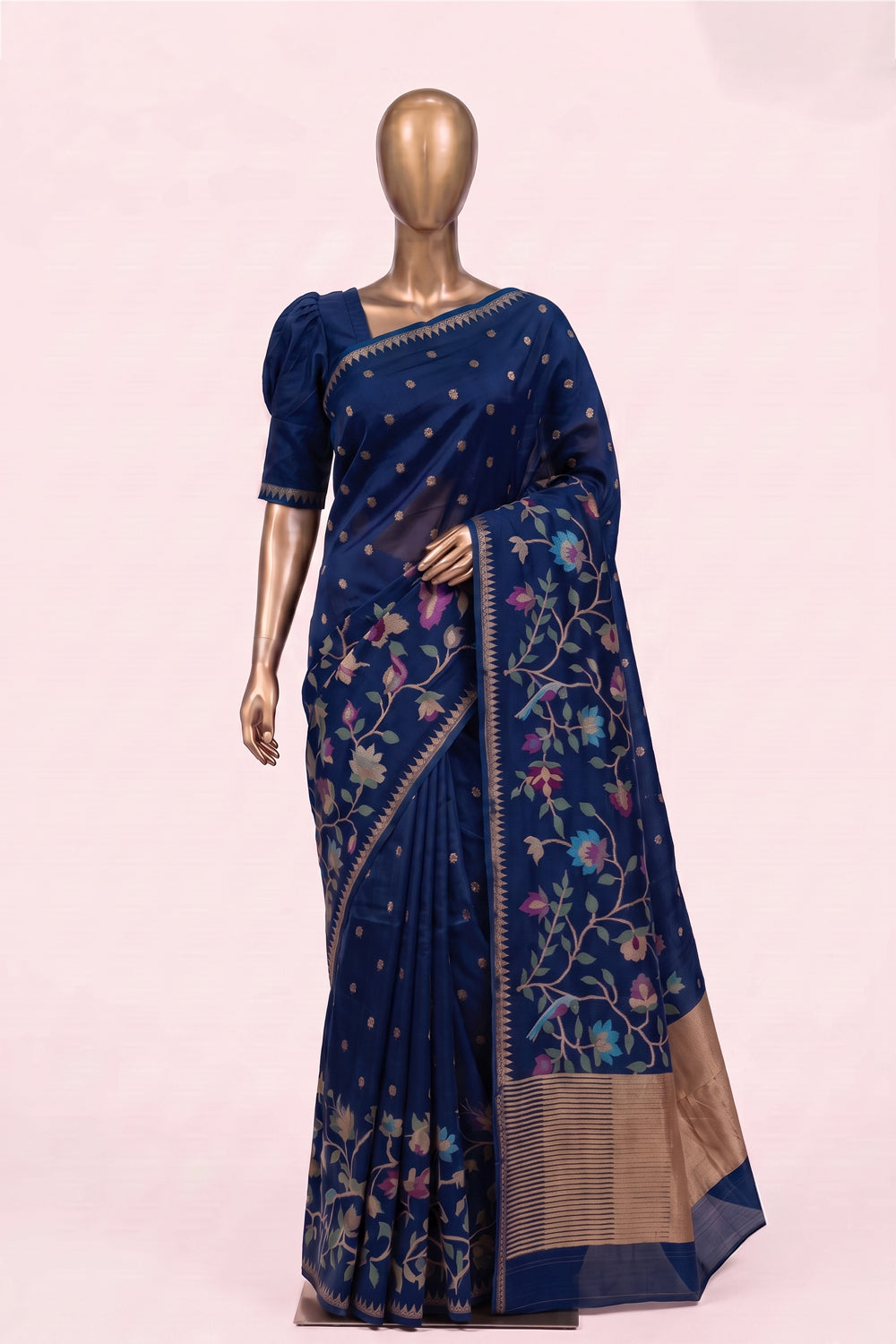 Image of Blue Silk Saree