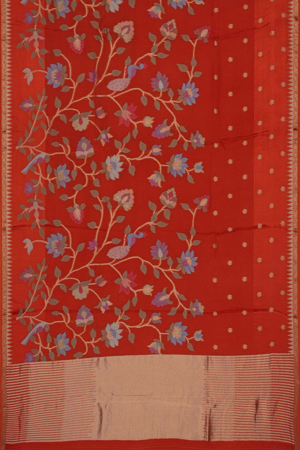 Image of Orange Silk Saree