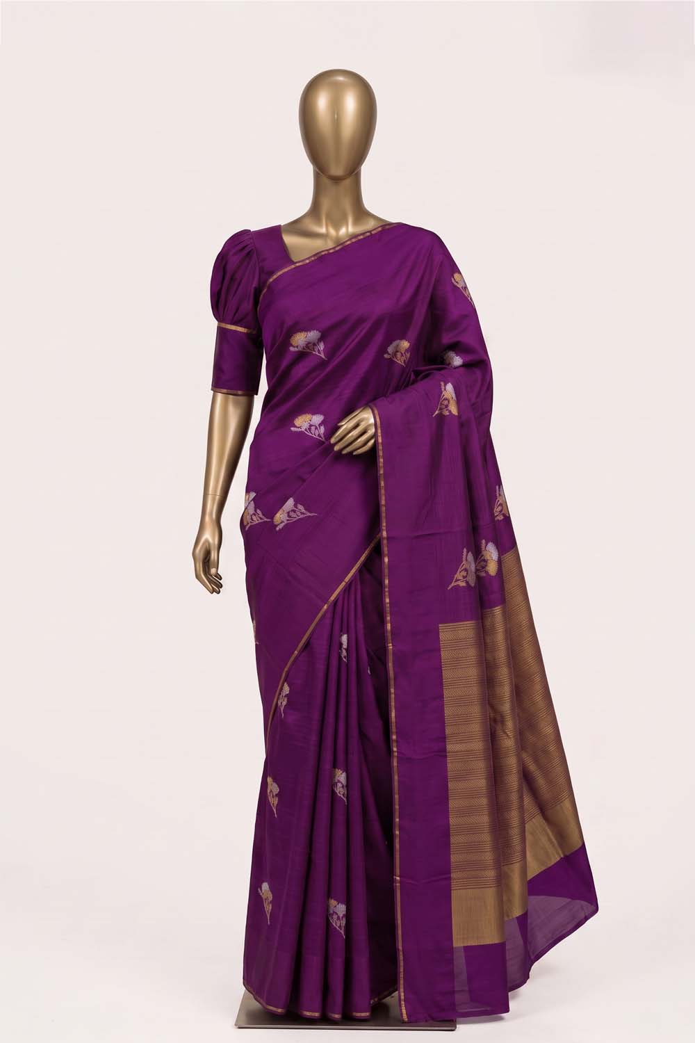 Image of A Regal Purple Kota Saree