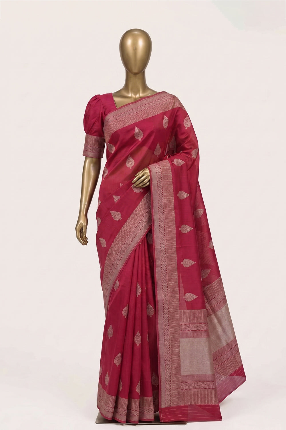 Image of Coral-Pink Kota Saree