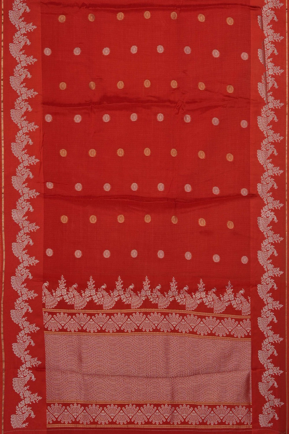 Image of Orange Kota Silk Saree