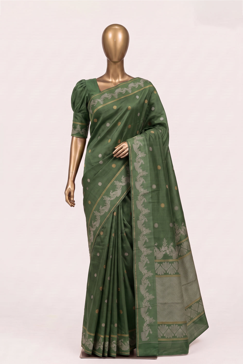 Image of Green Kota Silk Saree
