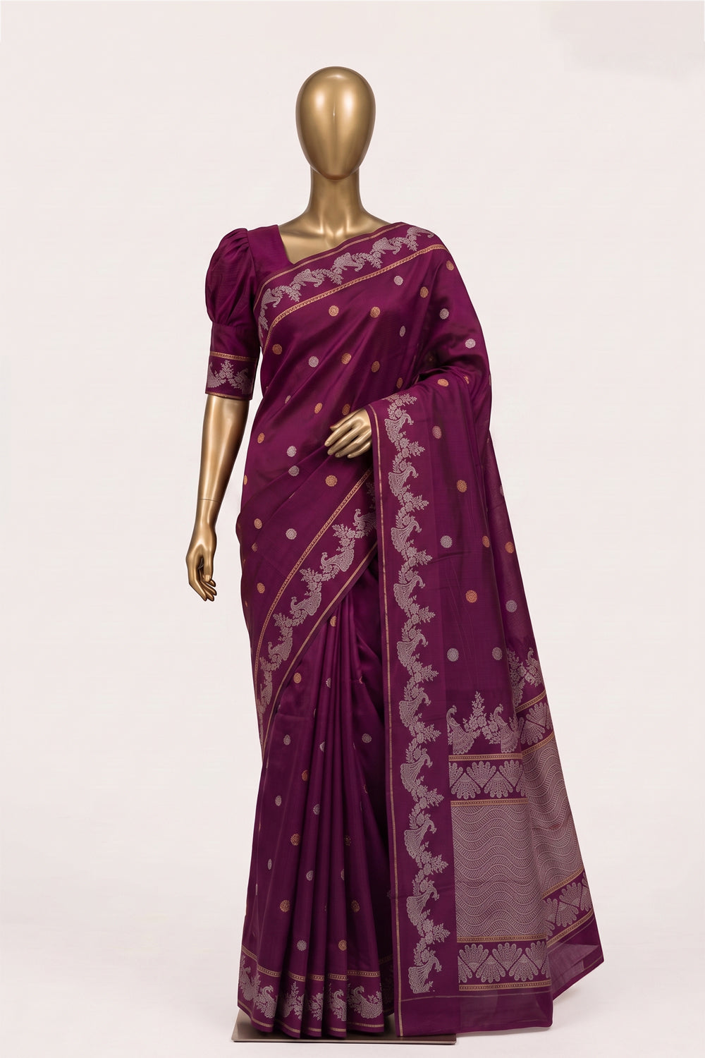 Image of Plum-Violet Kota Silk Saree