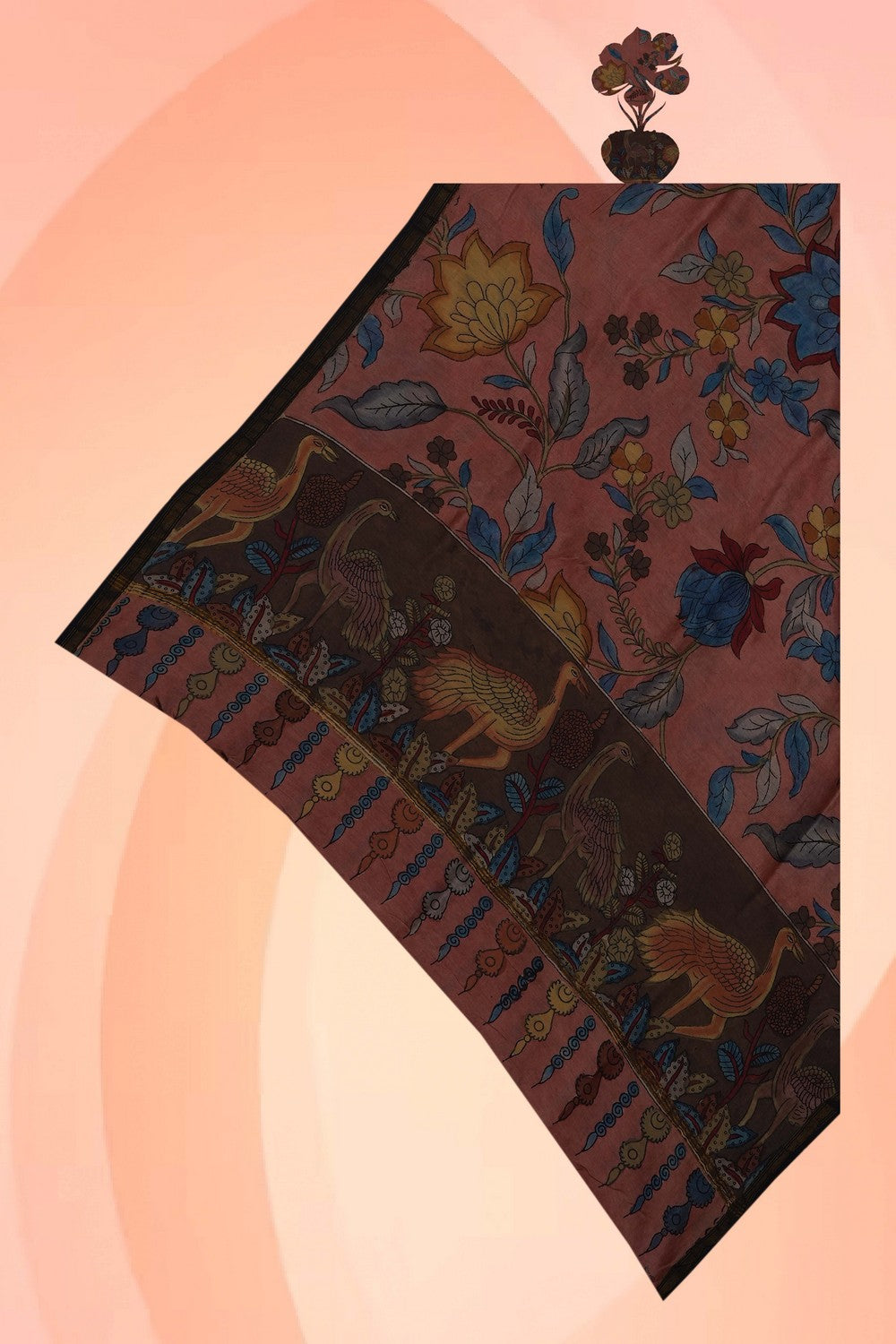 Image of Kalamkari Hand-Painted Dupatta