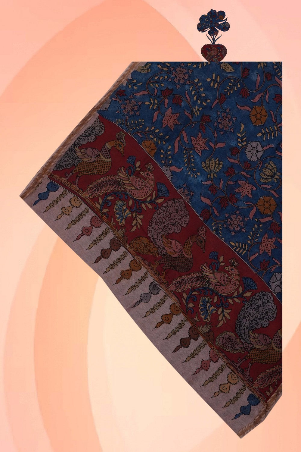 Image of Kalamkari Hand-Painted Dupatta