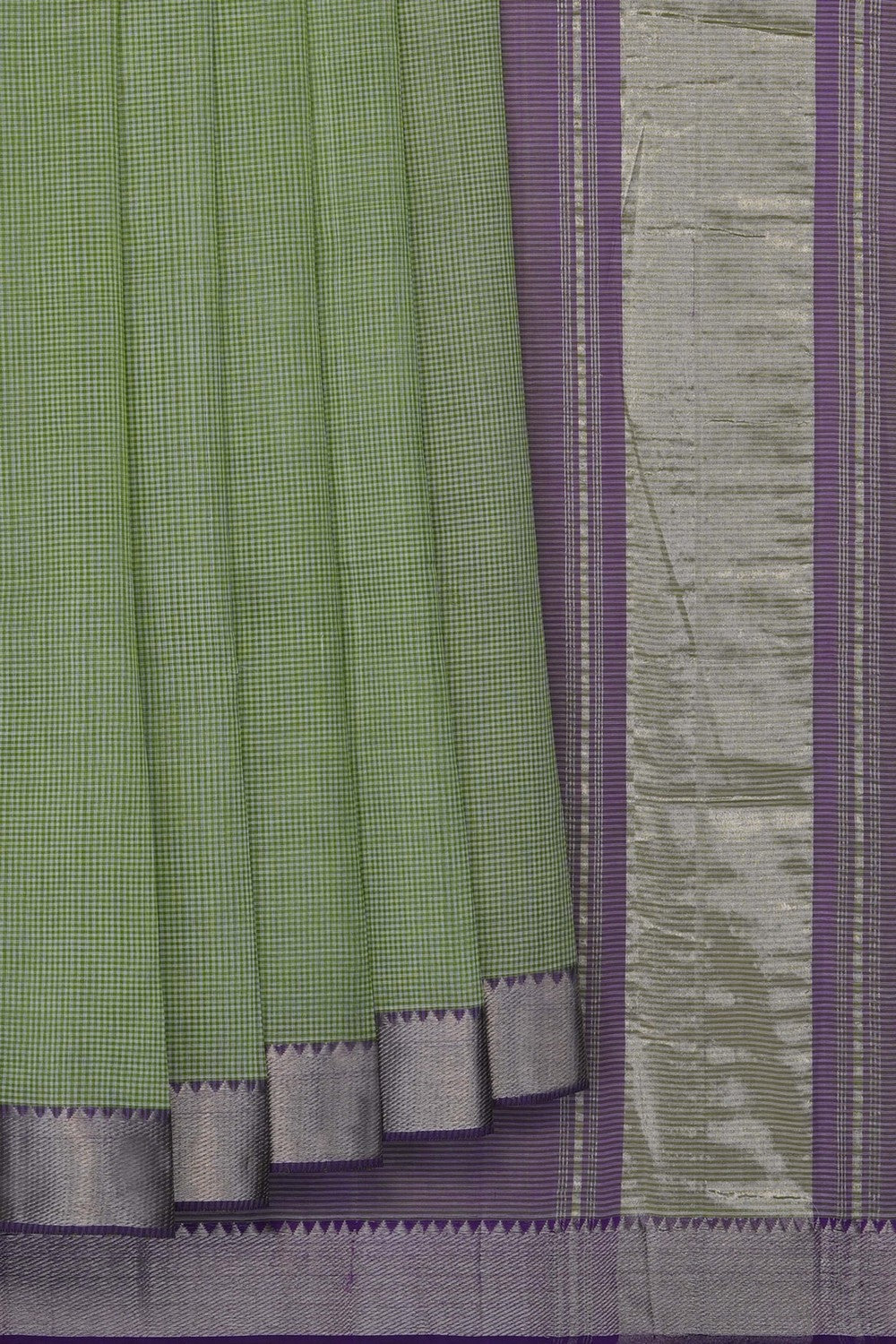 Image of Green Mangalagiri Silk Saree