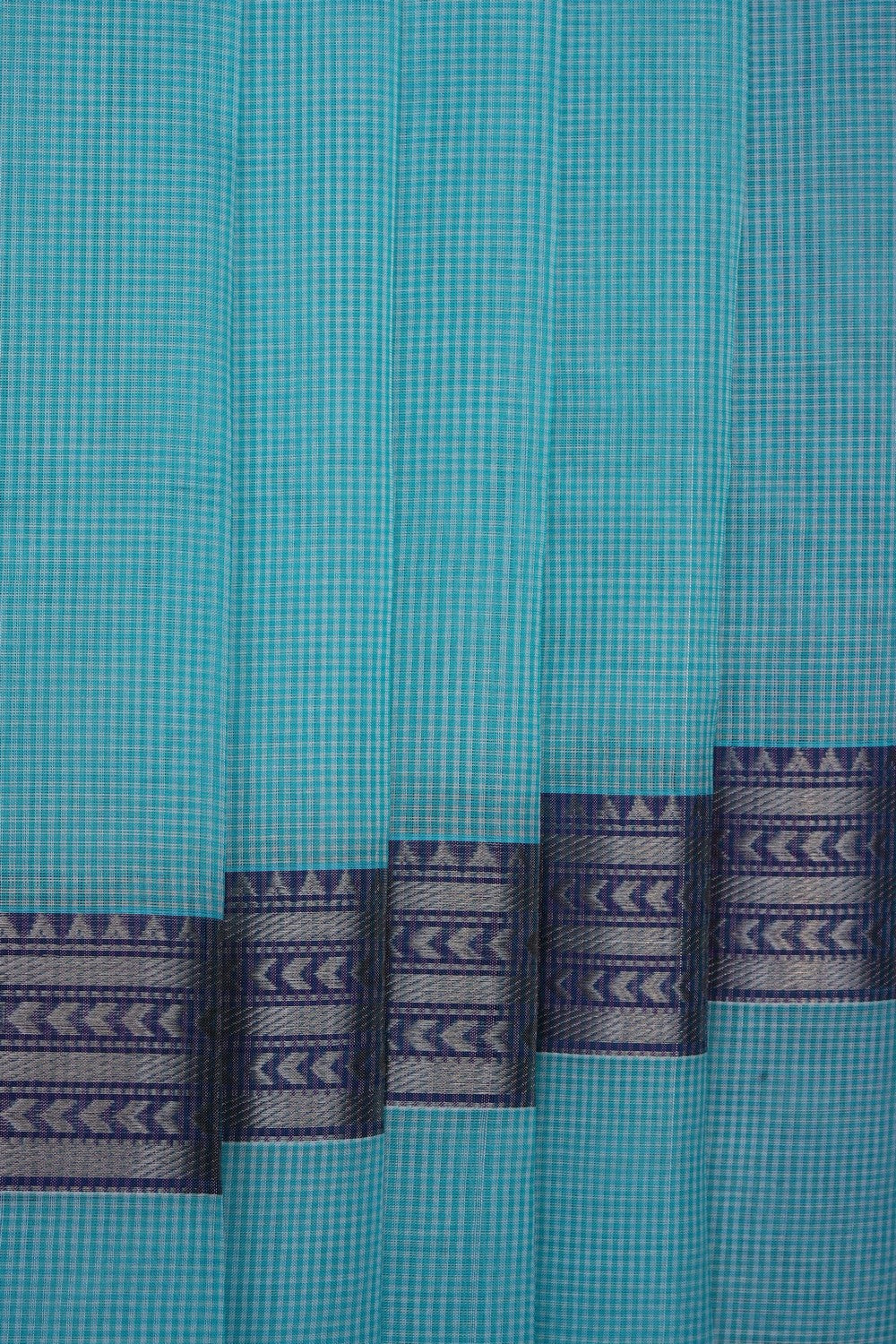 Image of Sea Blue Mangalagiri Silk Saree