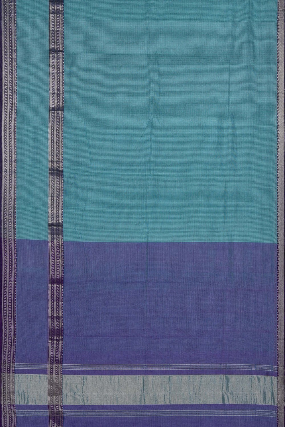 Image of Sea Blue Mangalagiri Silk Saree