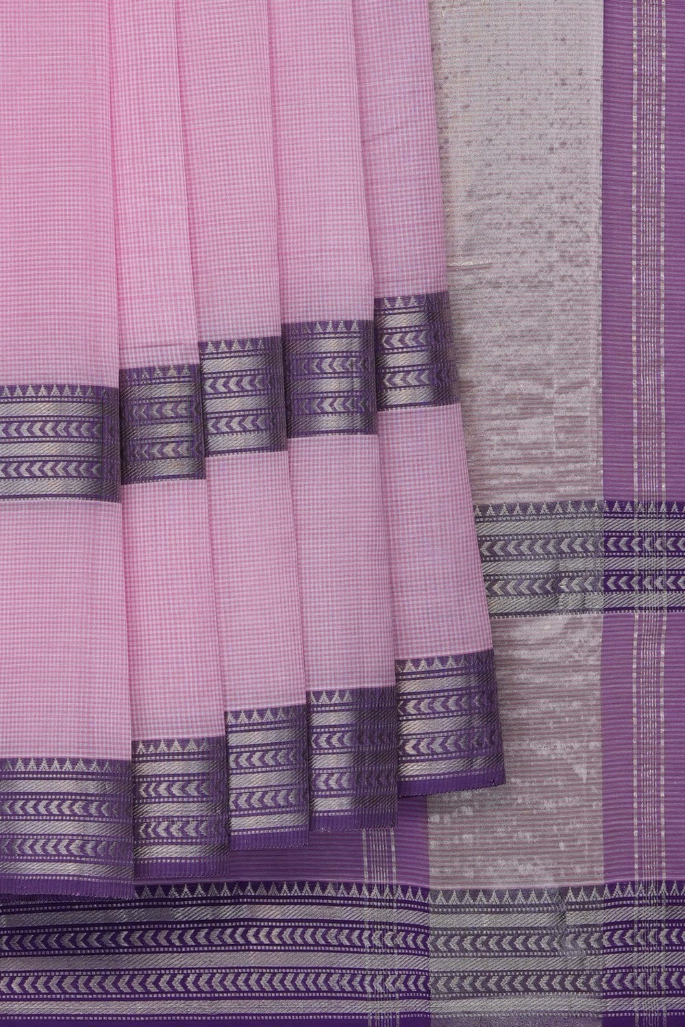 Image of Pink Mangalagiri Silk Saree