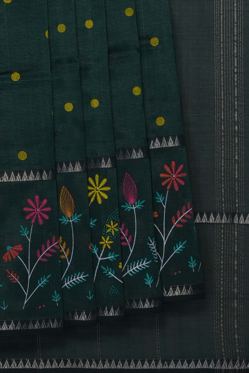 Image of Green Mangalagiri Silk Saree