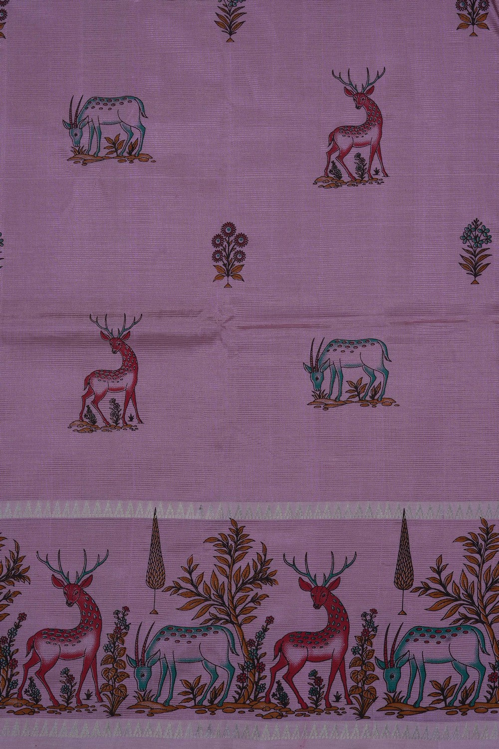 Image of Lavender-Pink Mangalagiri Silk Saree