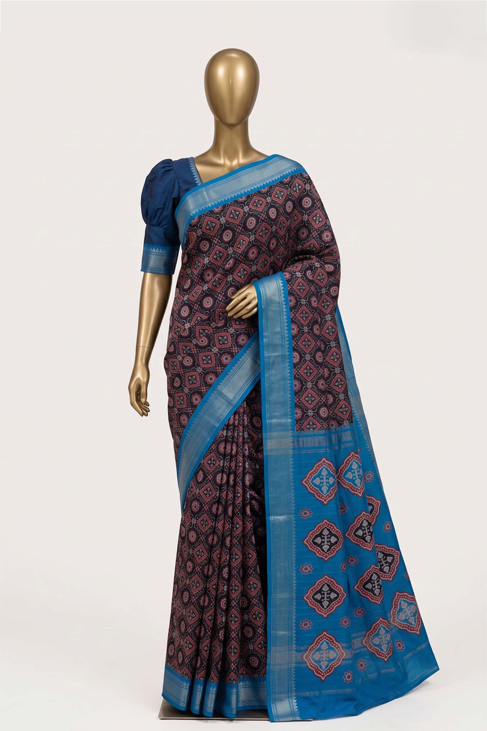 Image of Brown Mangalagiri Silk Saree