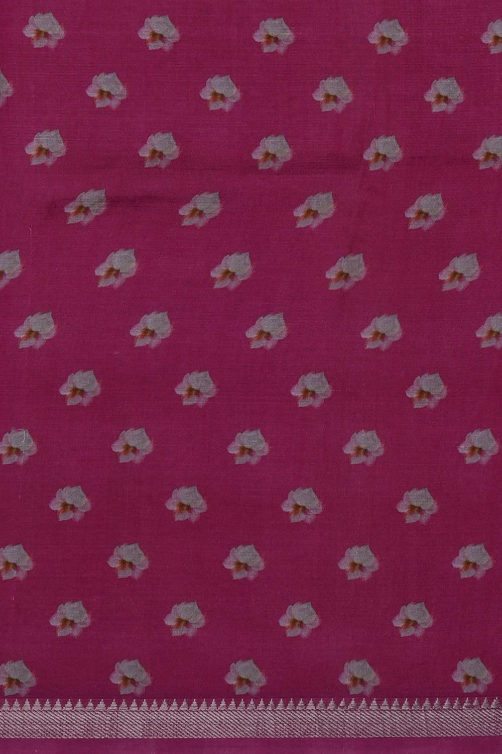 Image of A Floral Print Mangalagiri Silk Saree