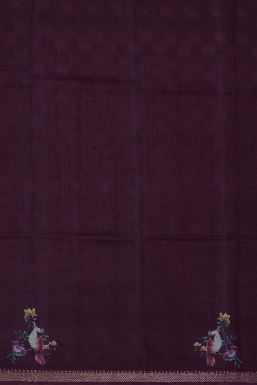 Image of A Floral Print Mangalagiri Silk Saree