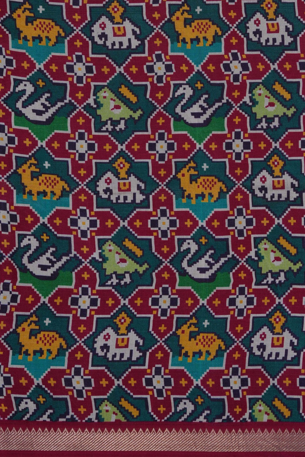 Image of Patola Prints Mangalagiri Silk Saree