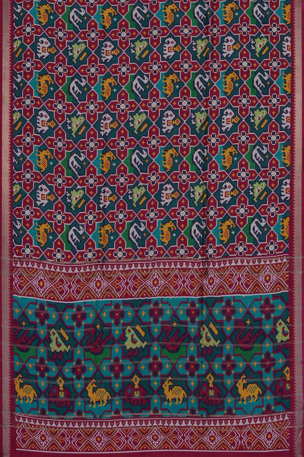 Image of Patola Prints Mangalagiri Silk Saree