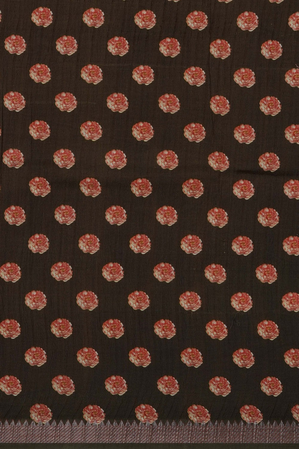 Image of A Floral Print Mangalagiri Silk Saree