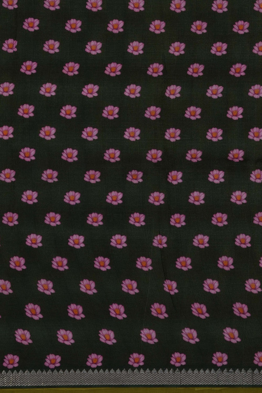 Image of A Floral Print Mangalagiri Silk Saree