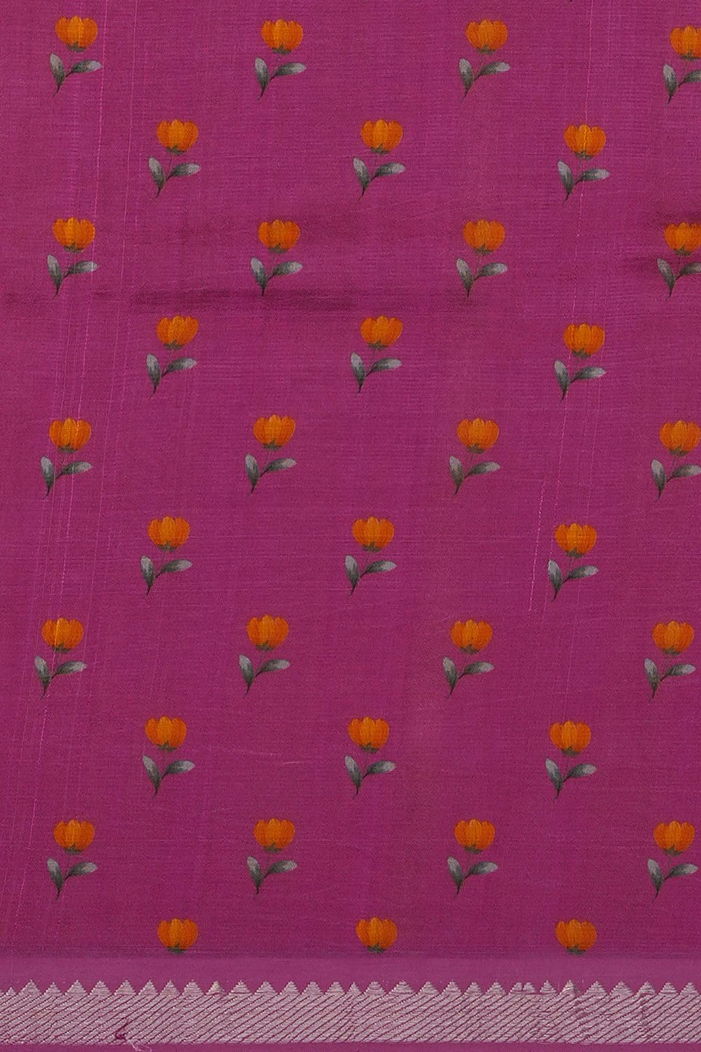 Image of A Floral Print Mangalagiri Silk Saree