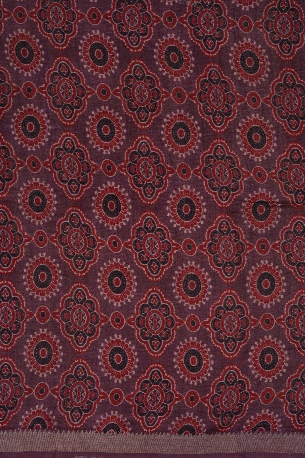 Image of Ajrakh Printed Mangalagiri Silk Saree