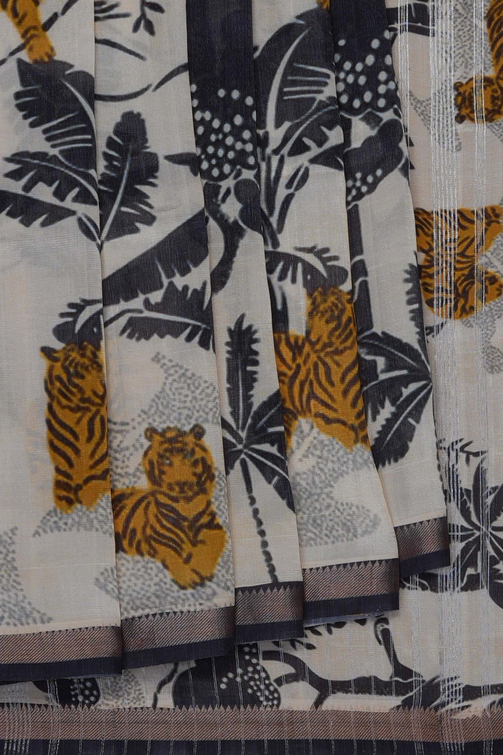 Image of A Jungle Book Printed Mangalagiri Silk Saree