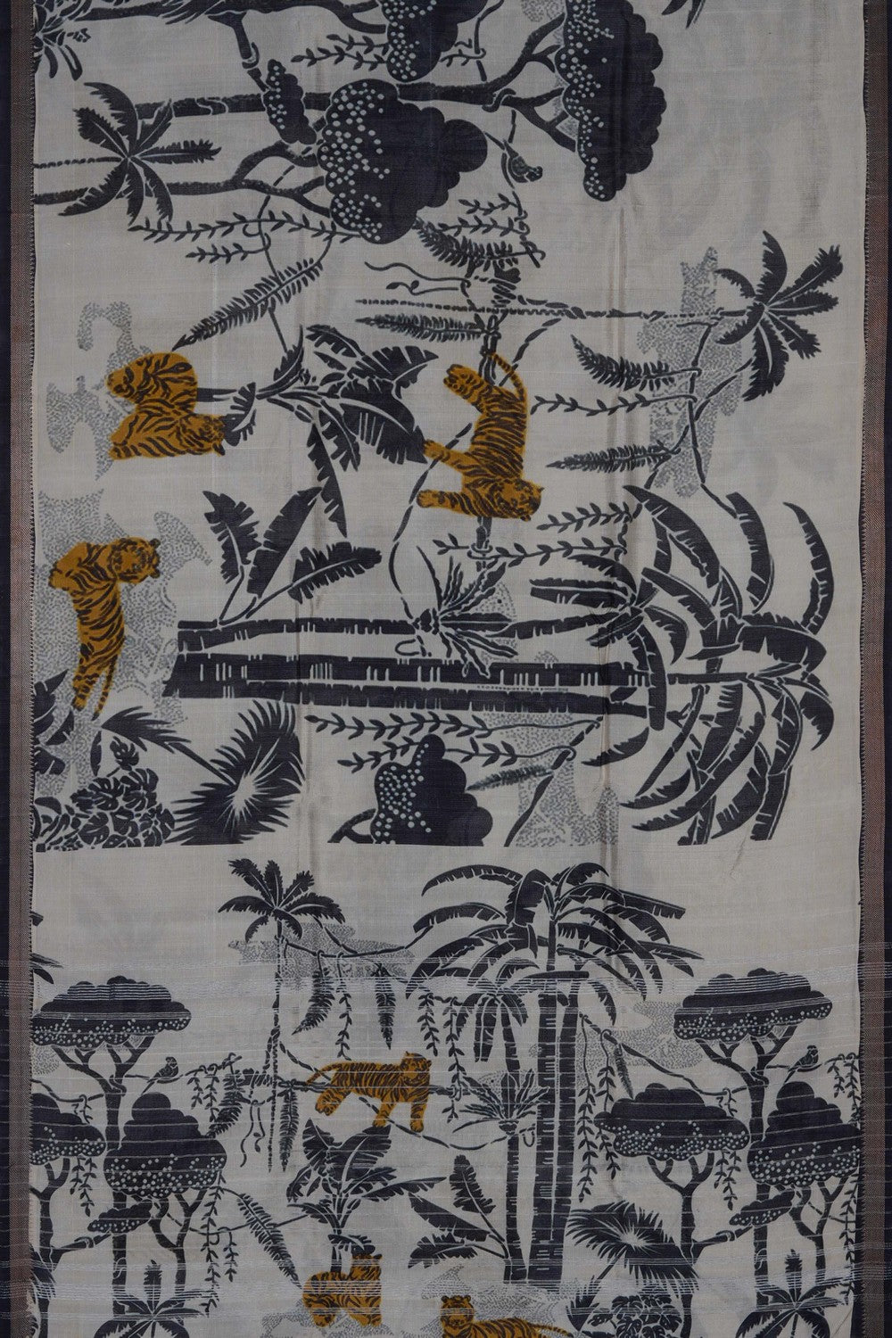 Image of A Jungle Book Printed Mangalagiri Silk Saree