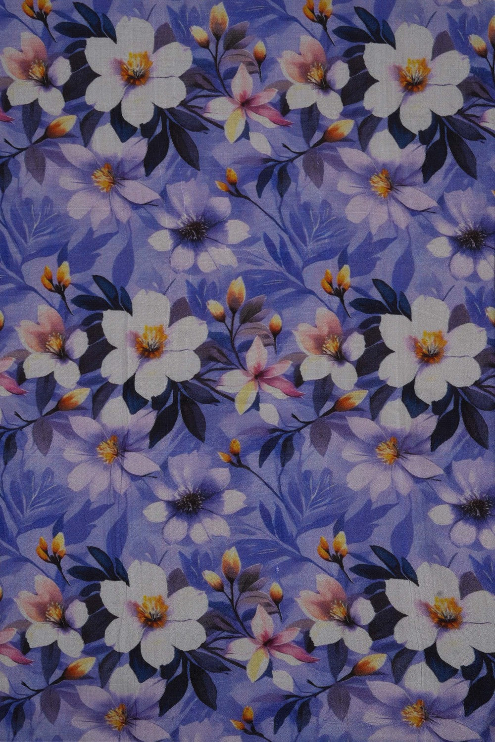 Image of A Floral Printed Mangalagiri Silk Saree