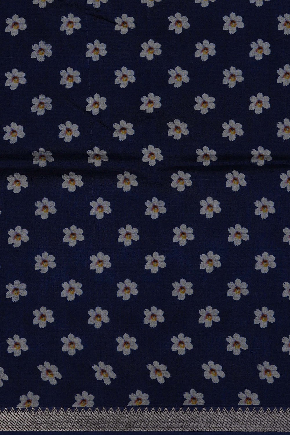 Image of A Floral Printed Mangalagiri Silk Saree