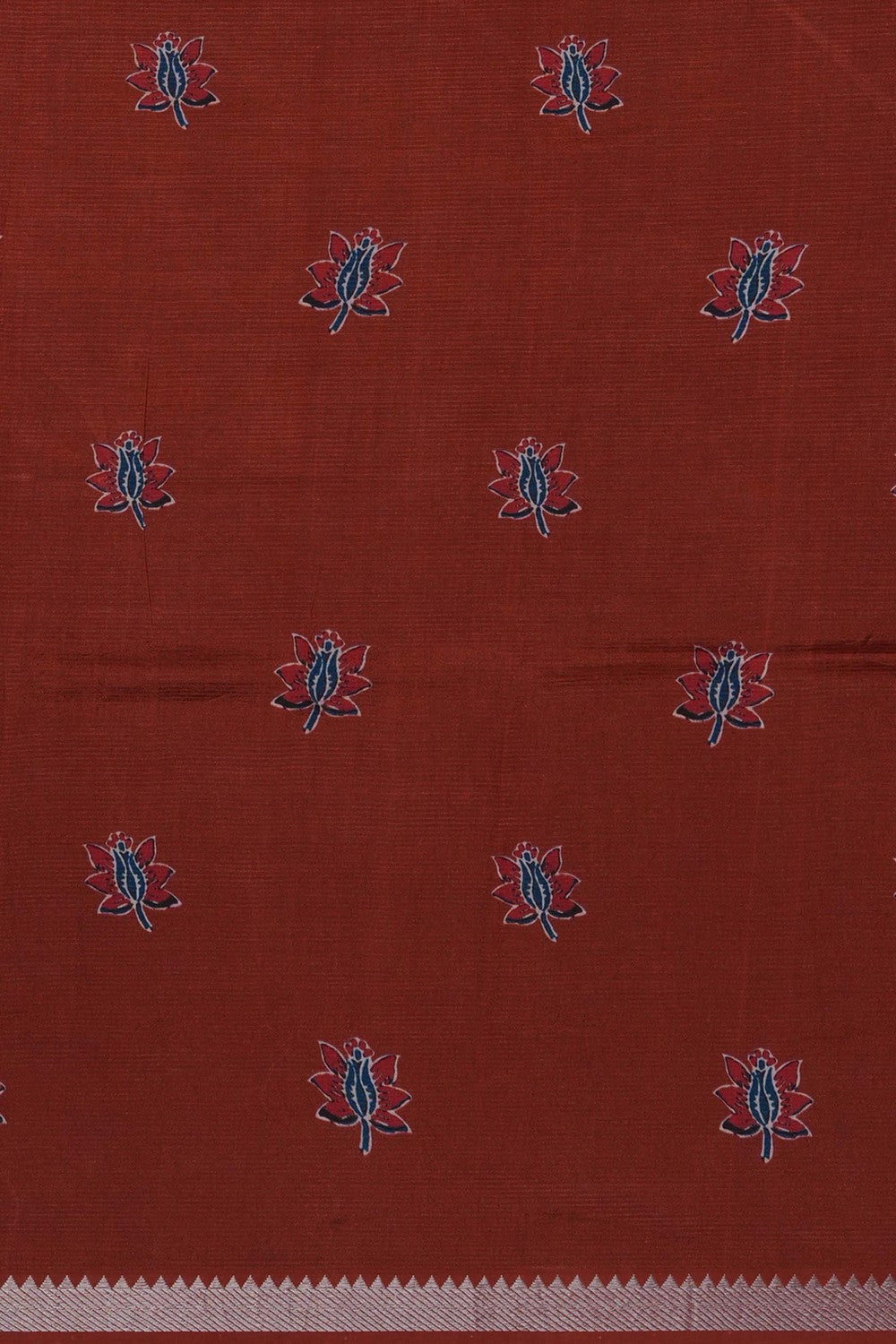 Image of A Floral Print Mangalagiri Silk Saree