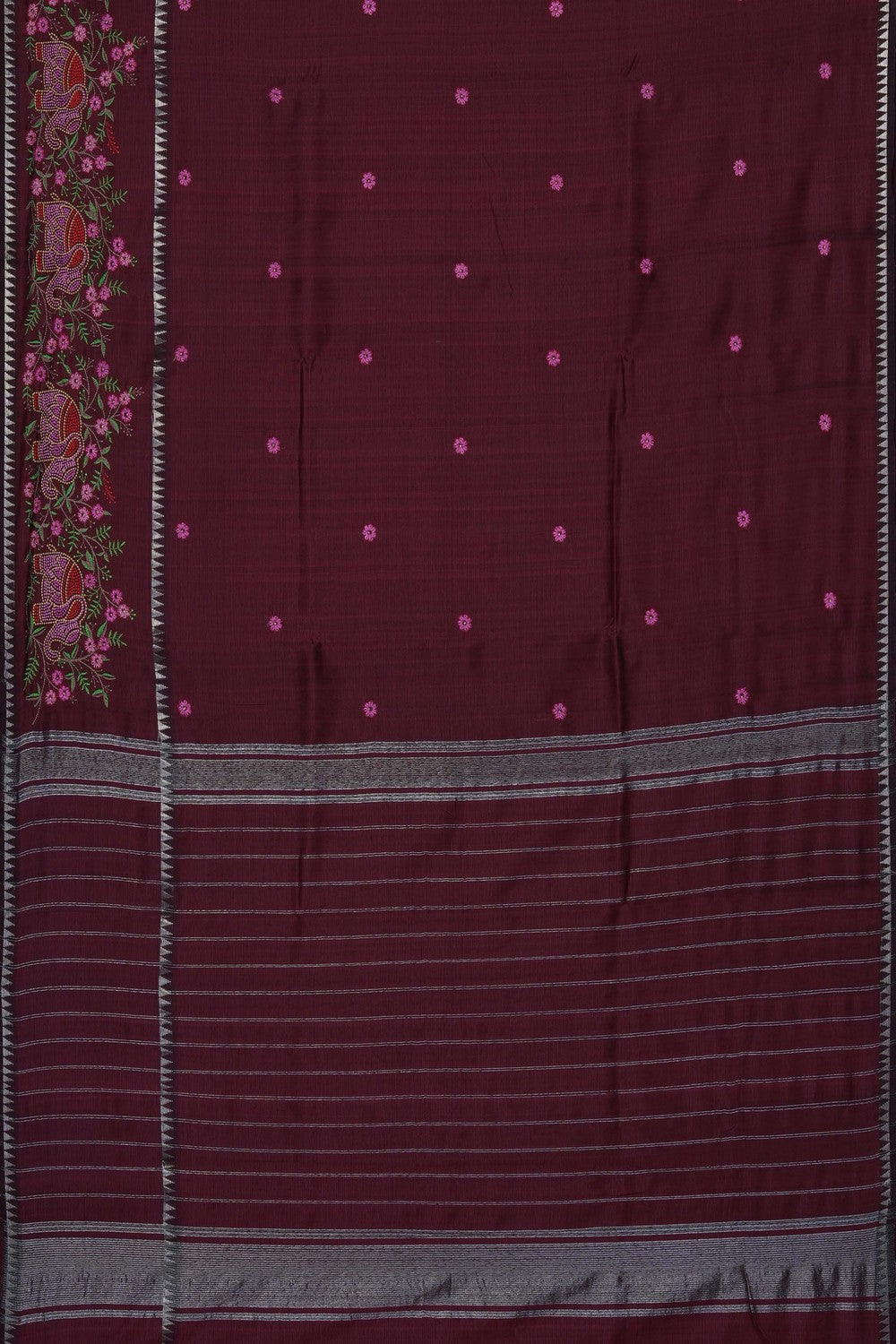 Image of Brown Mangalagiri Silk Saree