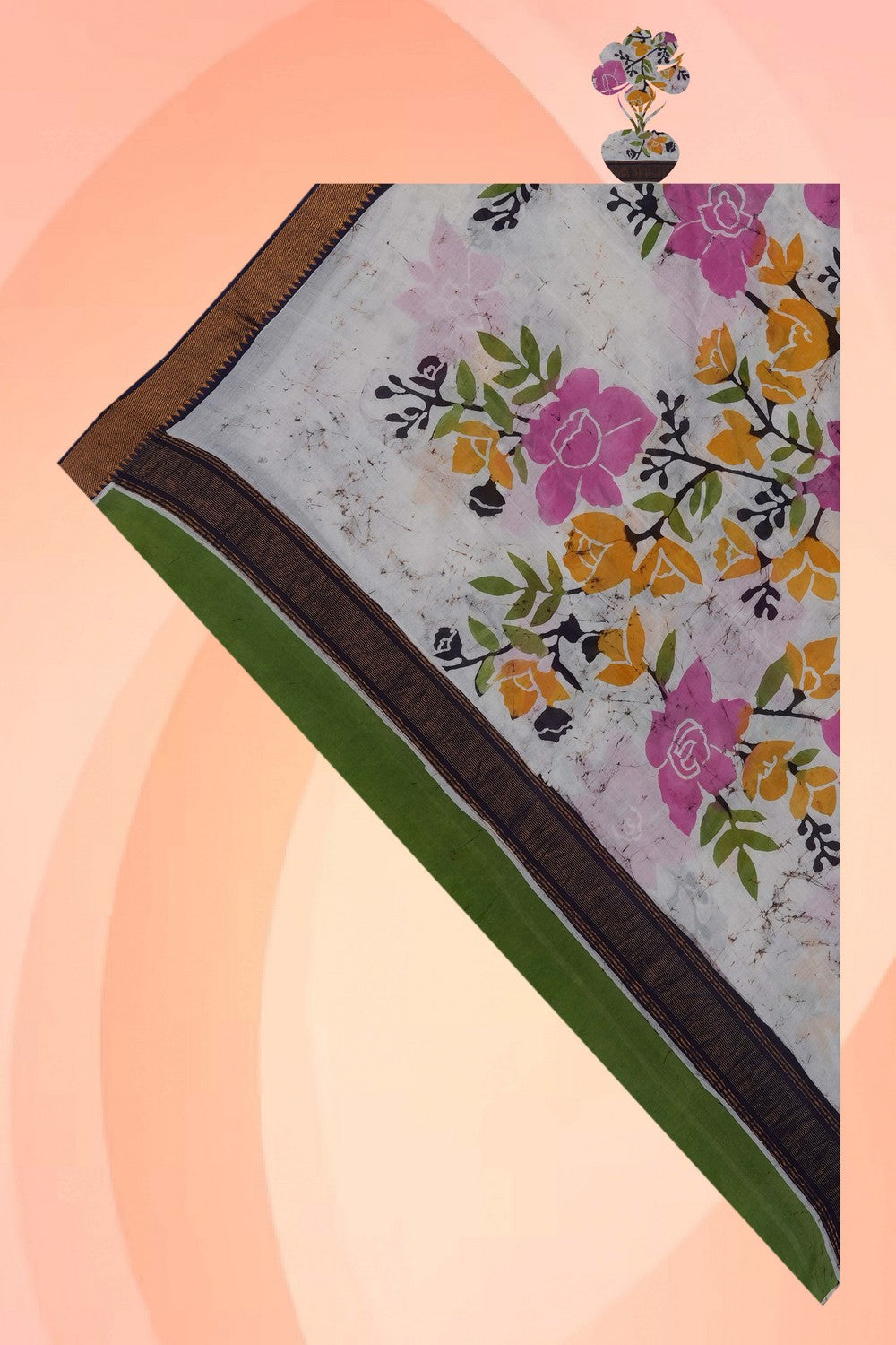 Image of A Floral Print Mangalgiri Dupatta