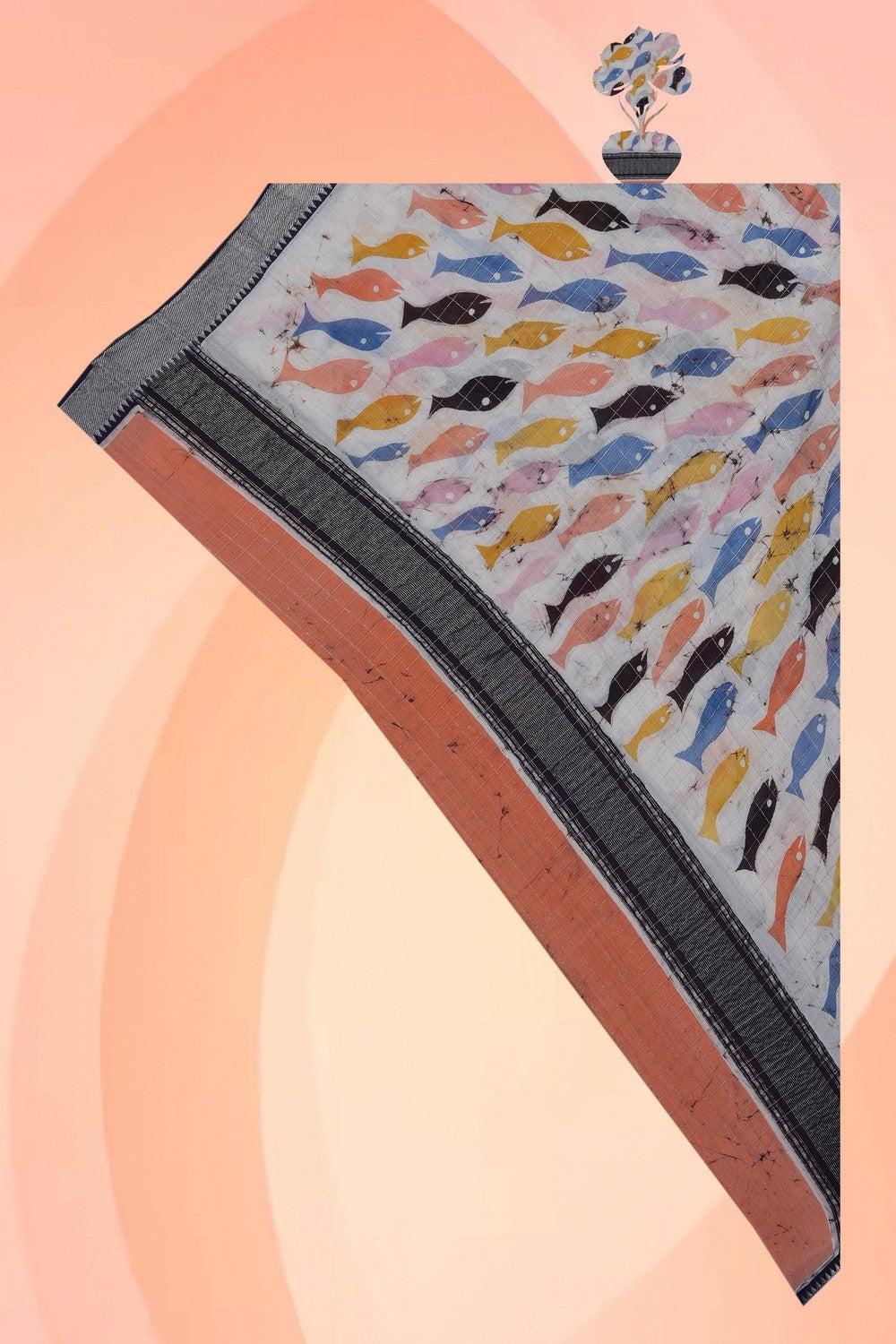 Image of A Floral Print Mangalgiri Dupatta