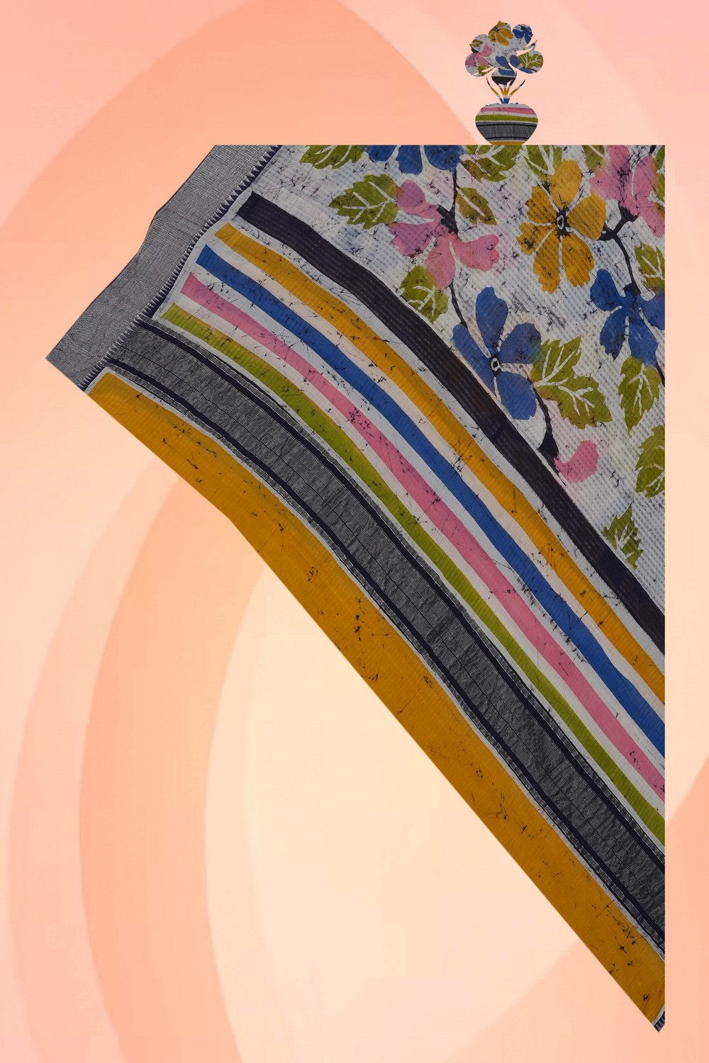 Image of A Floral Print Mangalgiri Dupatta
