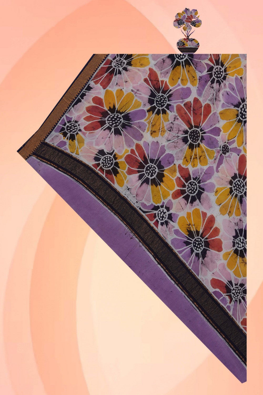 Image of A Floral Print Mangalgiri Dupatta