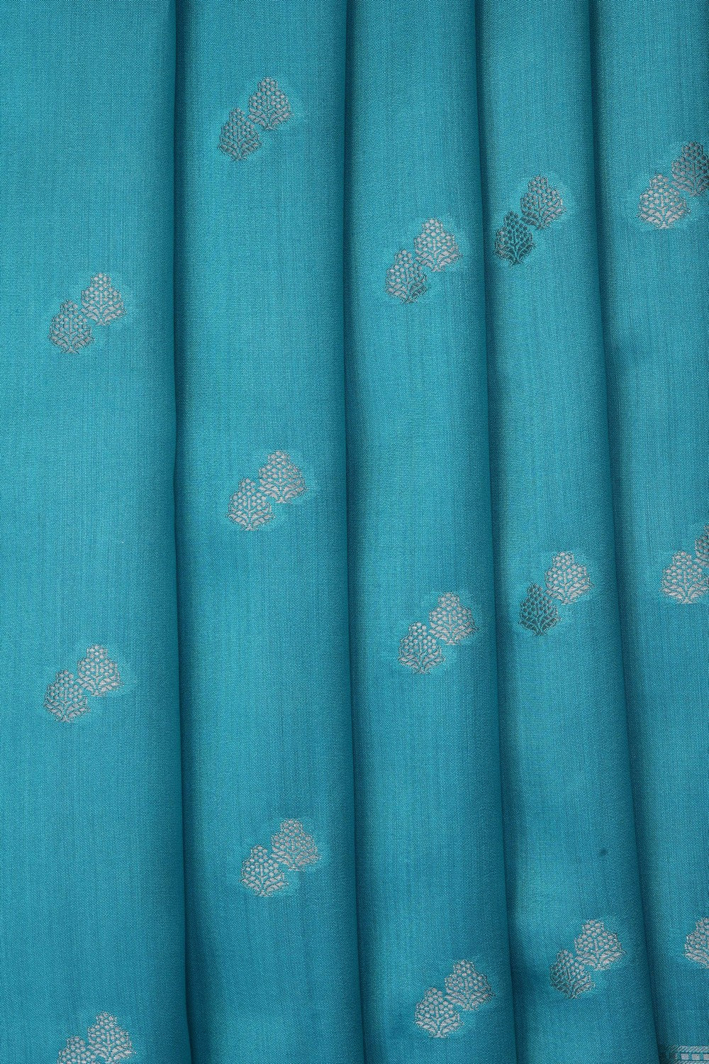 Image of Pond Blue Banarasi Chiniya Silk Saree