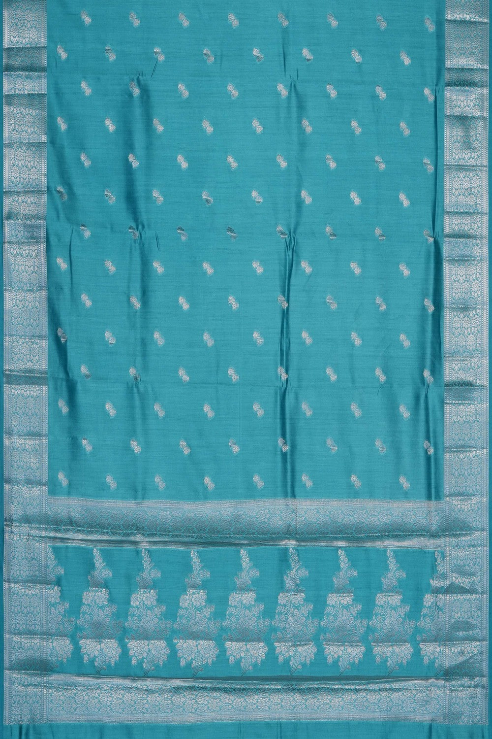 Image of Pond Blue Banarasi Chiniya Silk Saree