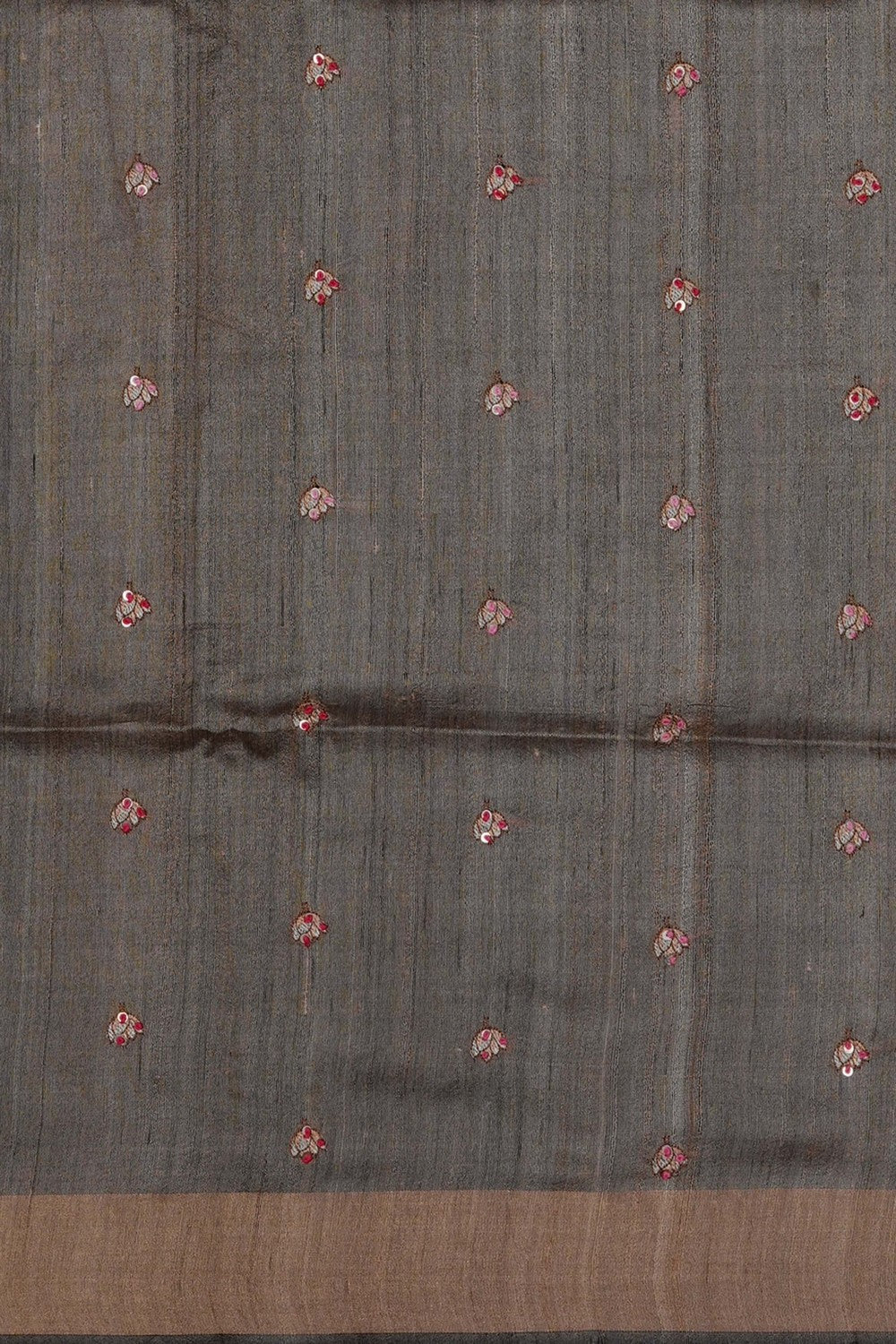 Image of Red Desi Tussar Silk Saree