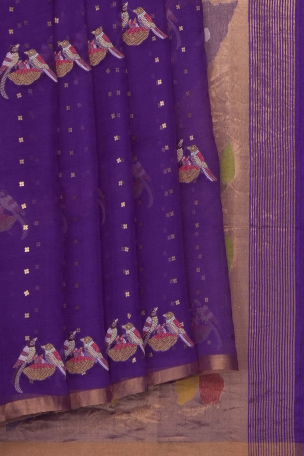 Image of Purple Kora Silk Saree