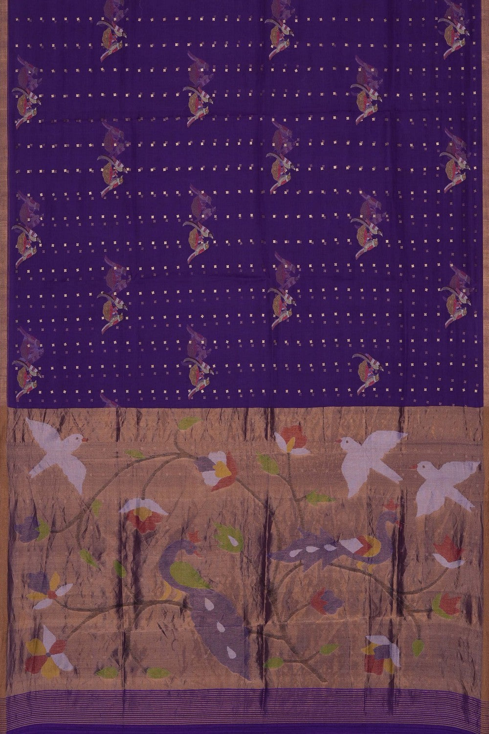 Image of Purple Kora Silk Saree