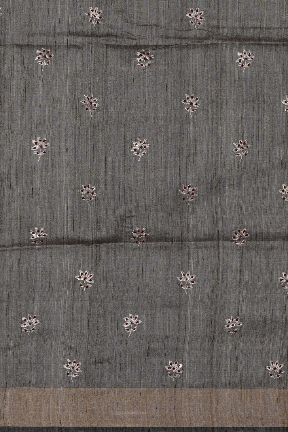 Image of Maroon Desi Tussar Silk Saree