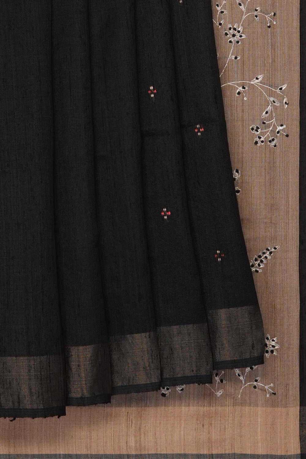 Image of Black Desi Tussar Silk Saree