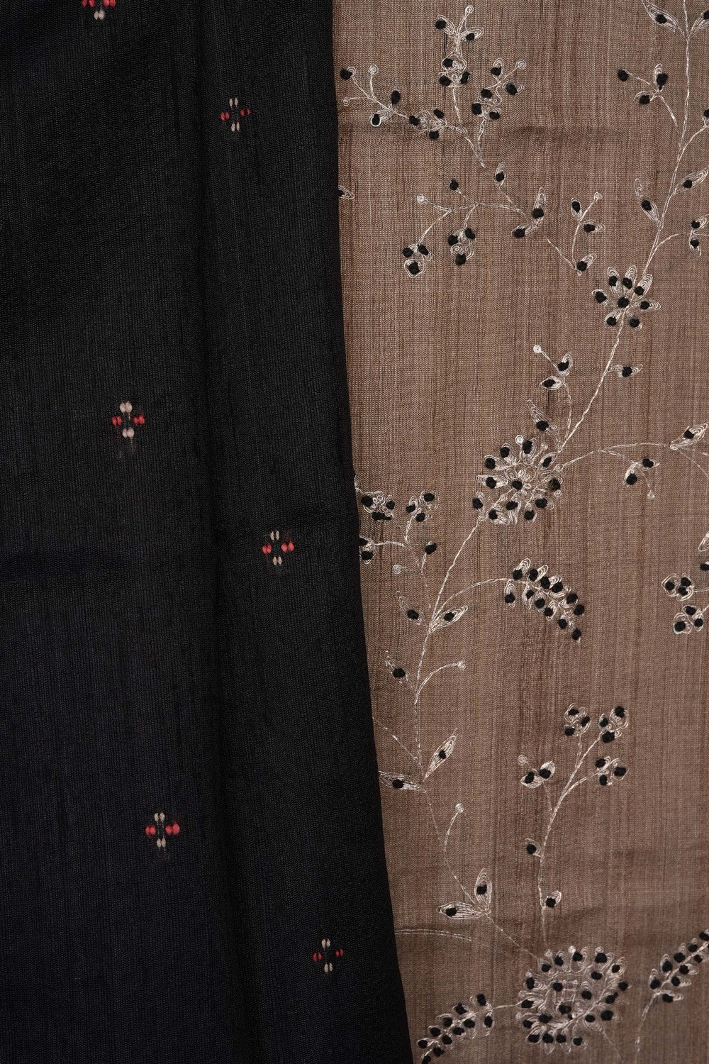 Image of Black Desi Tussar Silk Saree