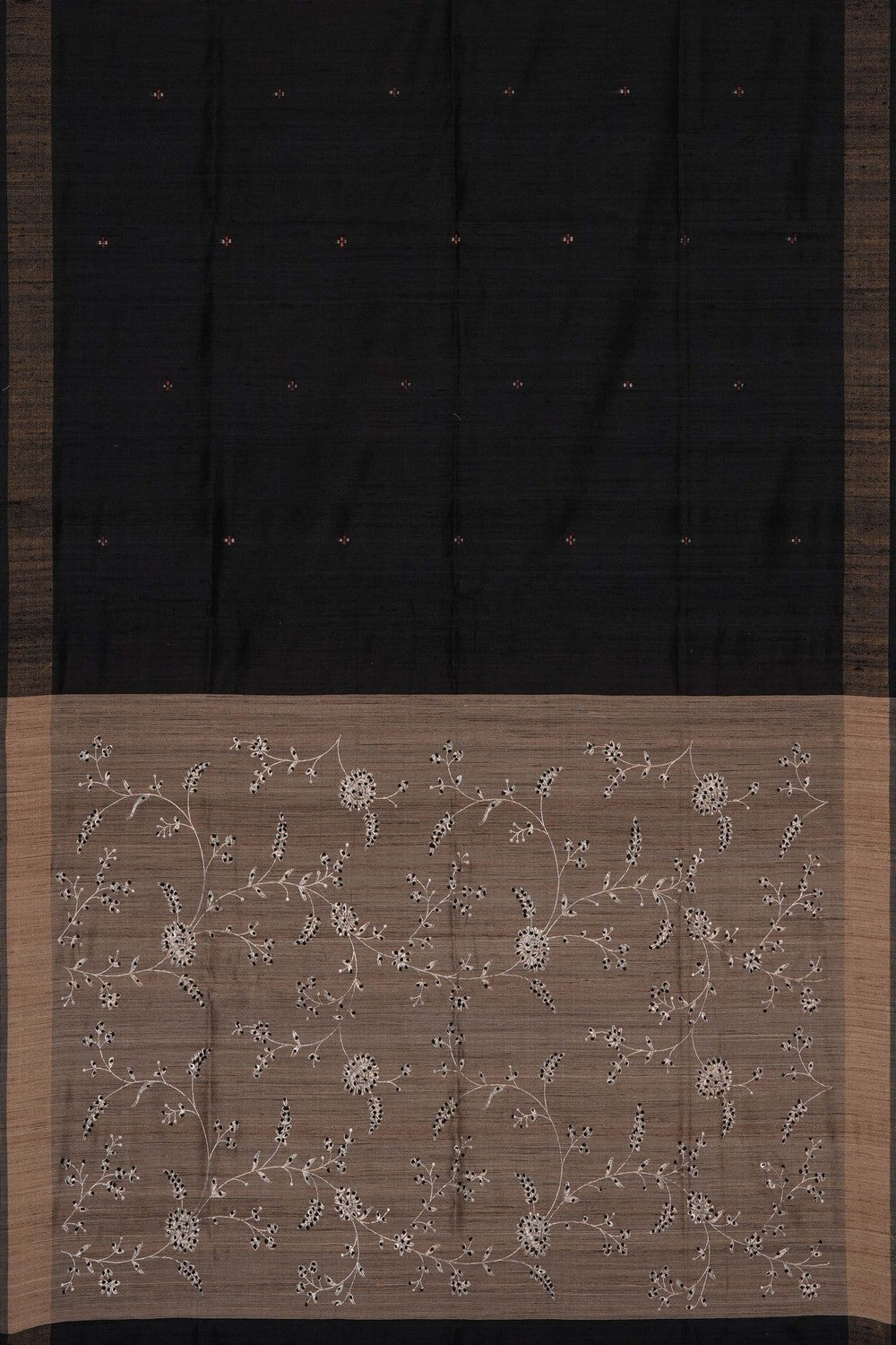Image of Black Desi Tussar Silk Saree