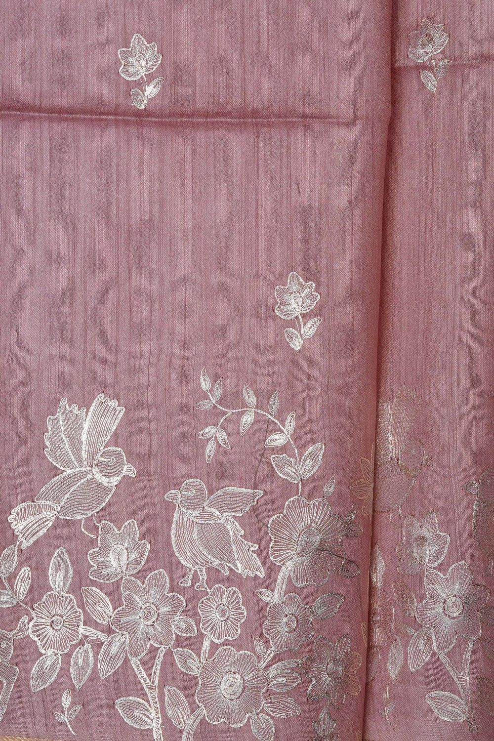 Image of Pink Desi Tussar Silk Saree